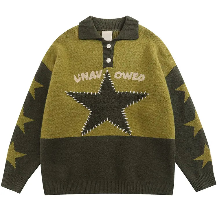 Unavowed Long Sleeve Sweater - Knitted Polo