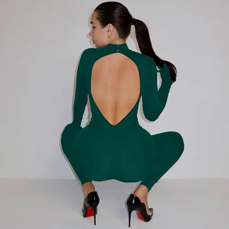 Glam Leap Jumpsuit - Black / White / Green