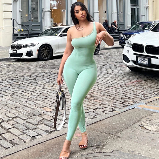 Urban Flair Jumpsuit - Mint / Grey / Coffee