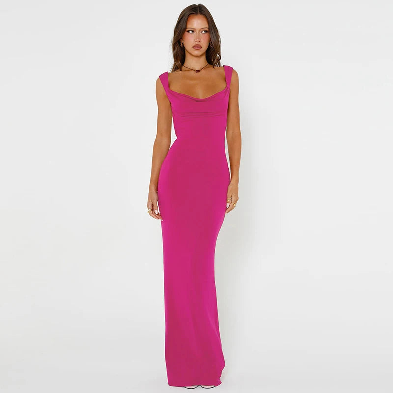 Aurora Amore Maxi Dress - Black / Rose Red