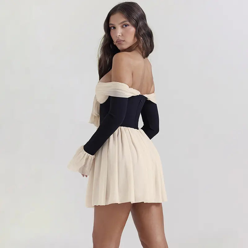 Divine Motion Mini Dress - Apricot